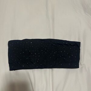 SKIMS Swarovski Black Bandeau with Silver Accents